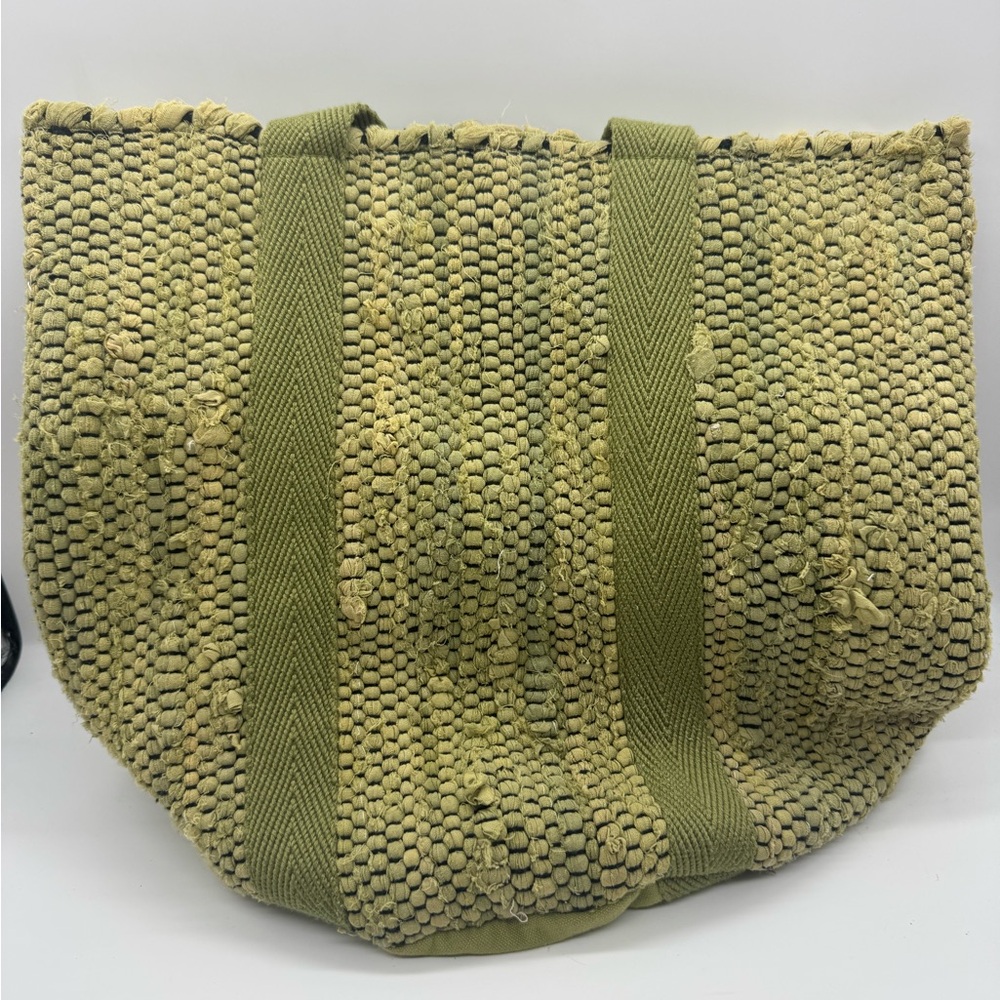 Free People Rami Rug Tote in the grassy green color. - Picture 2 of 4